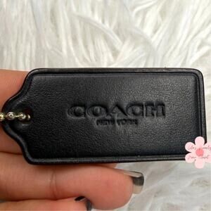 2" COACH Black Fob Bag Charm Hang tag Hangtag